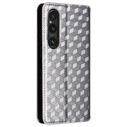 For Sony Xperia 1 VI Case Rhombus Pattern Magnetic Closing Leather Wallet Phone Cover