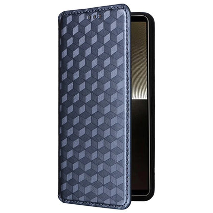 For Sony Xperia 1 VI Case Rhombus Pattern Magnetic Closing Leather Wallet Phone Cover