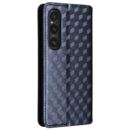 For Sony Xperia 1 VI Case Rhombus Pattern Magnetic Closing Leather Wallet Phone Cover