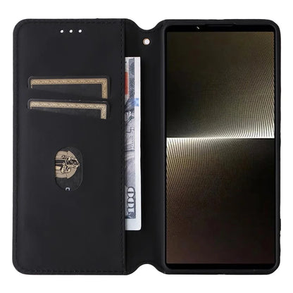For Sony Xperia 1 VI Case Rhombus Pattern Magnetic Closing Leather Wallet Phone Cover