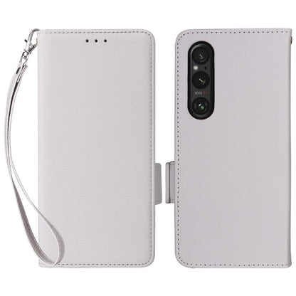 For Sony Xperia 1 VI Case with Hand Strap Litchi Texture Stand Phone Cover