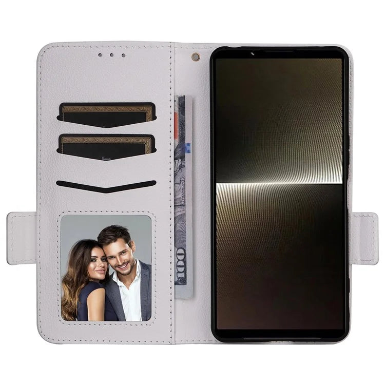 For Sony Xperia 1 VI Case with Hand Strap Litchi Texture Stand Phone Cover