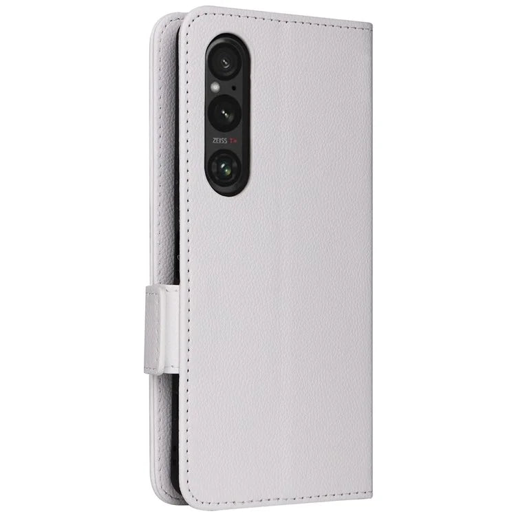 For Sony Xperia 1 VI Case with Hand Strap Litchi Texture Stand Phone Cover