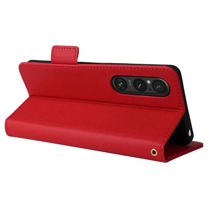 For Sony Xperia 1 VI Case with Hand Strap Litchi Texture Stand Phone Cover