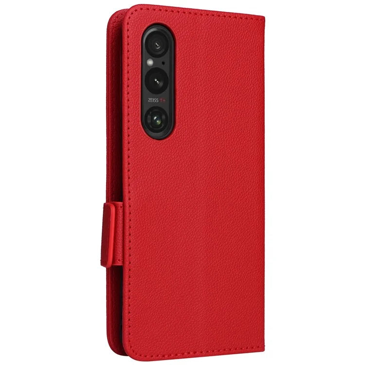 For Sony Xperia 1 VI Case with Hand Strap Litchi Texture Stand Phone Cover
