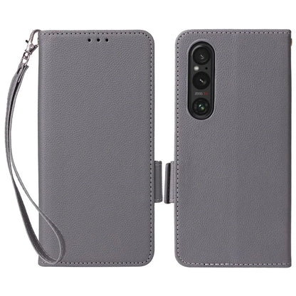 For Sony Xperia 1 VI Case with Hand Strap Litchi Texture Stand Phone Cover