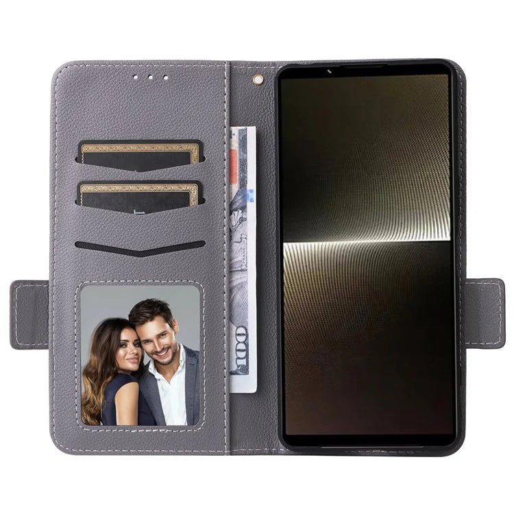 For Sony Xperia 1 VI Case with Hand Strap Litchi Texture Stand Phone Cover