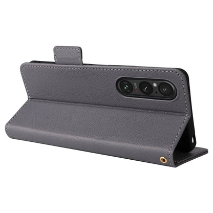 For Sony Xperia 1 VI Case with Hand Strap Litchi Texture Stand Phone Cover