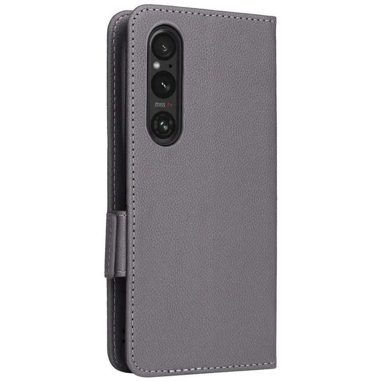 For Sony Xperia 1 VI Case with Hand Strap Litchi Texture Stand Phone Cover