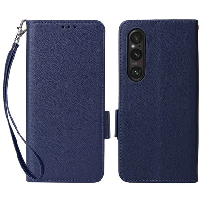 For Sony Xperia 1 VI Case with Hand Strap Litchi Texture Stand Phone Cover