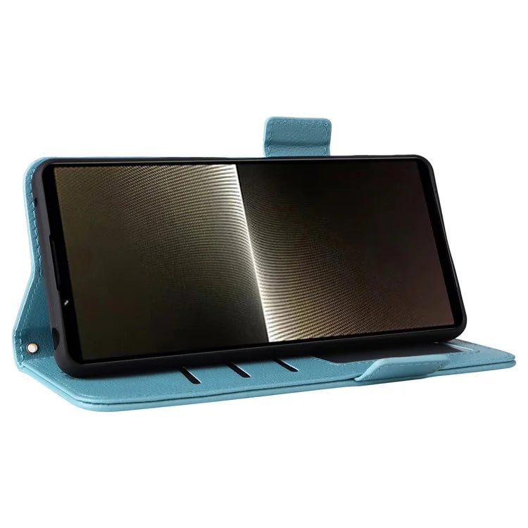 For Sony Xperia 1 VI Case with Hand Strap Litchi Texture Stand Phone Cover