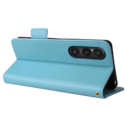For Sony Xperia 1 VI Case with Hand Strap Litchi Texture Stand Phone Cover