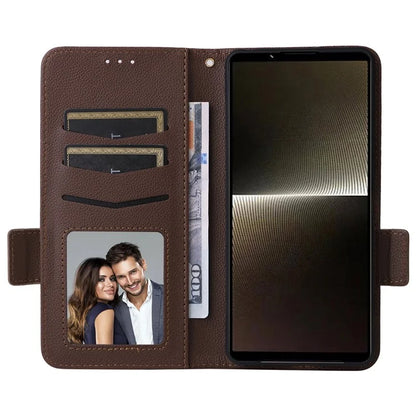 For Sony Xperia 1 VI Case with Hand Strap Litchi Texture Stand Phone Cover