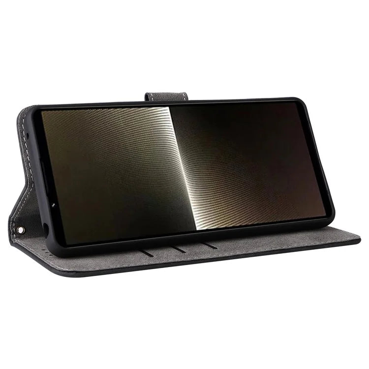 For Sony Xperia 1 VI Leather Case RFID Blocking Wallet Cover with Wrist Strap
