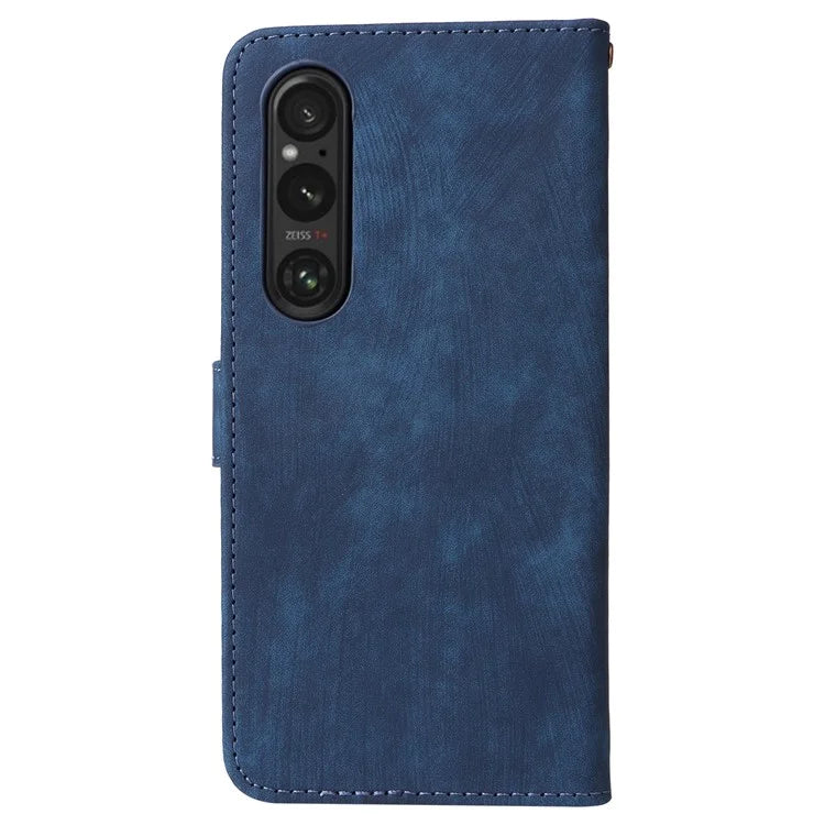 For Sony Xperia 1 VI Leather Case RFID Blocking Wallet Cover with Wrist Strap