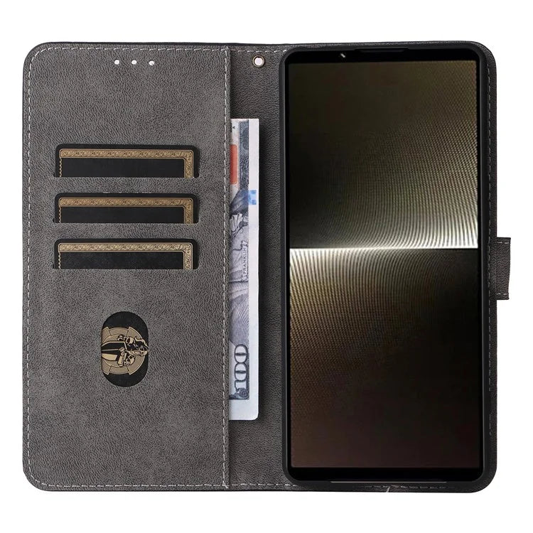 For Sony Xperia 1 VI Leather Case RFID Blocking Wallet Cover with Wrist Strap