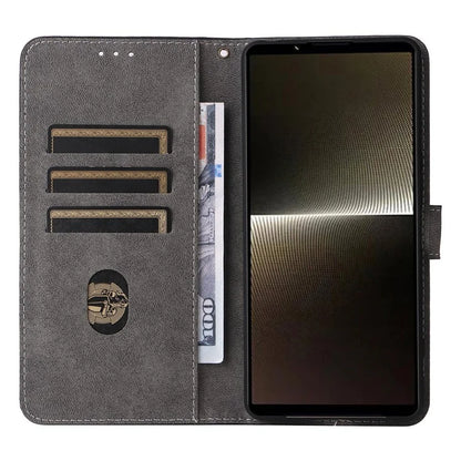 For Sony Xperia 1 VI Leather Case RFID Blocking Wallet Cover with Wrist Strap