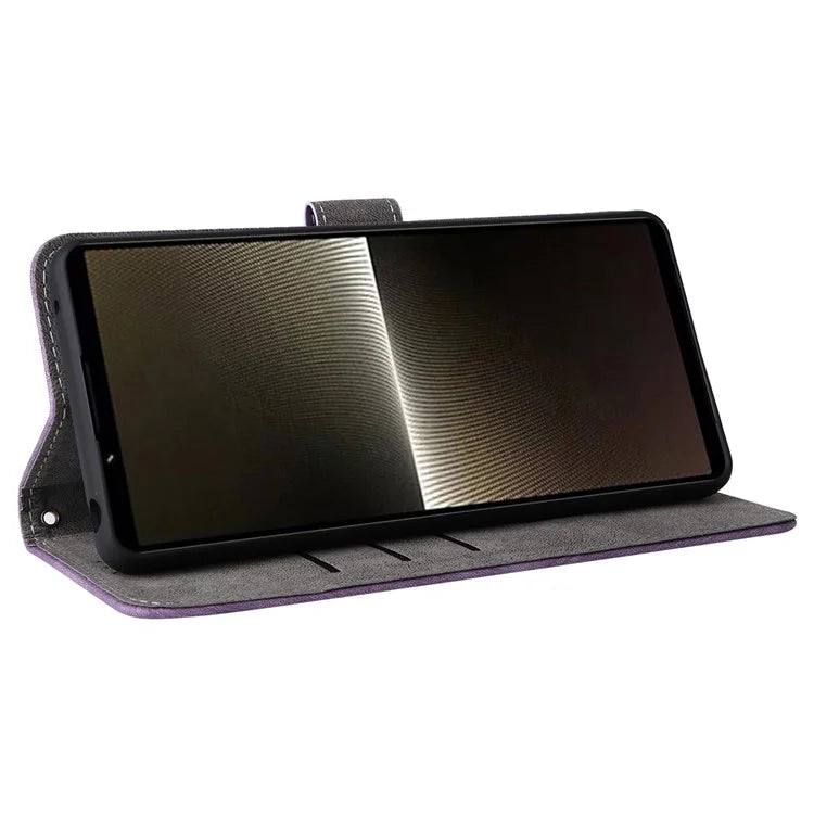 For Sony Xperia 1 VI Leather Case RFID Blocking Wallet Cover with Wrist Strap