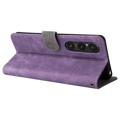 For Sony Xperia 1 VI Leather Case RFID Blocking Wallet Cover with Wrist Strap
