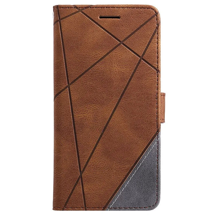 For Samsung Galaxy S23 Case Imprinted Lines Leather Cover with Wallet Stand