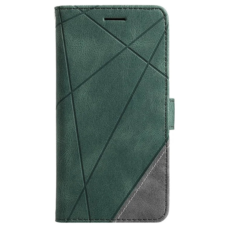 For Samsung Galaxy S23 Case Imprinted Lines Leather Cover with Wallet Stand