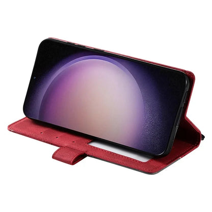 For Samsung Galaxy S23 Case Imprinted Lines Leather Cover with Wallet Stand