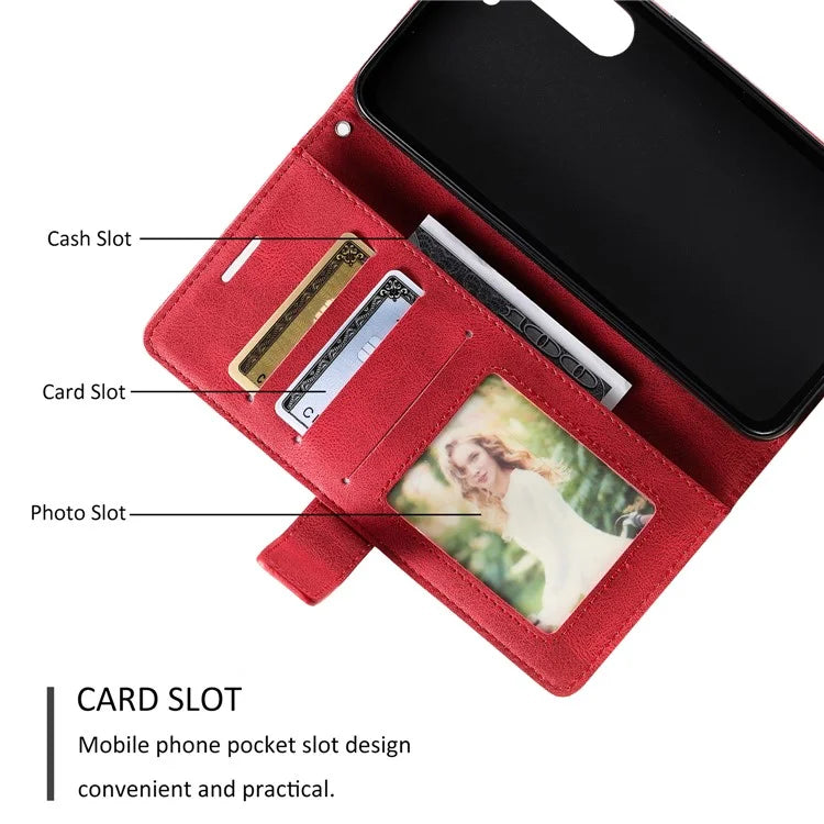 For Samsung Galaxy S23 Case Imprinted Lines Leather Cover with Wallet Stand