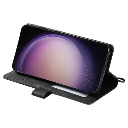 For Samsung Galaxy S23 Case Imprinted Lines Leather Cover with Wallet Stand