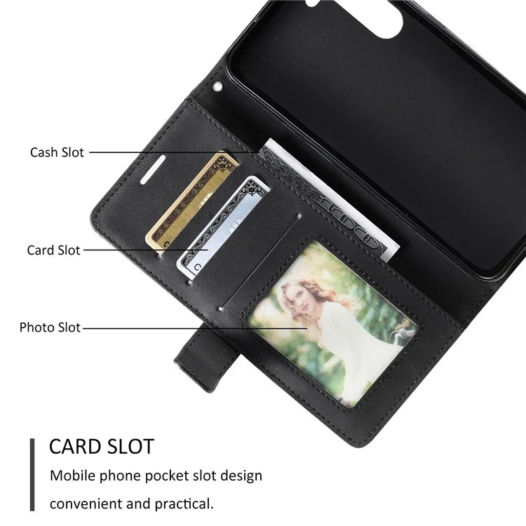 For Samsung Galaxy S23 Case Imprinted Lines Leather Cover with Wallet Stand