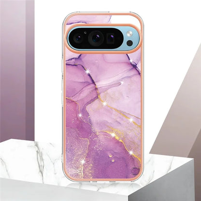 YB IMD Series-2 For Google Pixel 9 Pro XL TPU Case Marble Pattern Smart Phone Shell