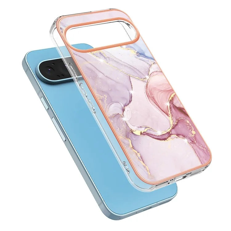 YB IMD Series-2 For Google Pixel 9 Pro XL TPU Case Marble Pattern Smart Phone Shell