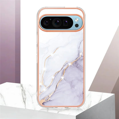 YB IMD Series-2 For Google Pixel 9 Pro XL TPU Case Marble Pattern Smart Phone Shell