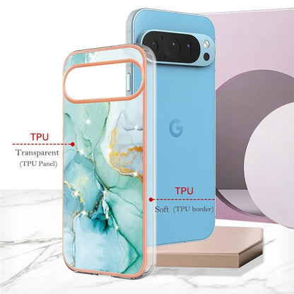 YB IMD Series-2 For Google Pixel 9 Pro XL TPU Case Marble Pattern Smart Phone Shell