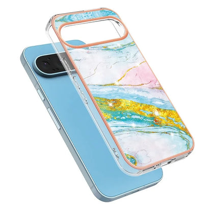 YB IMD Series-2 For Google Pixel 9 Pro XL TPU Case Marble Pattern Smart Phone Shell
