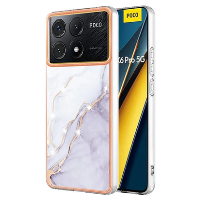 YB IMD Series-2 For Xiaomi Poco X6 Pro 5G / K70E 5G Case Marble Pattern Slim TPU Phone Cover