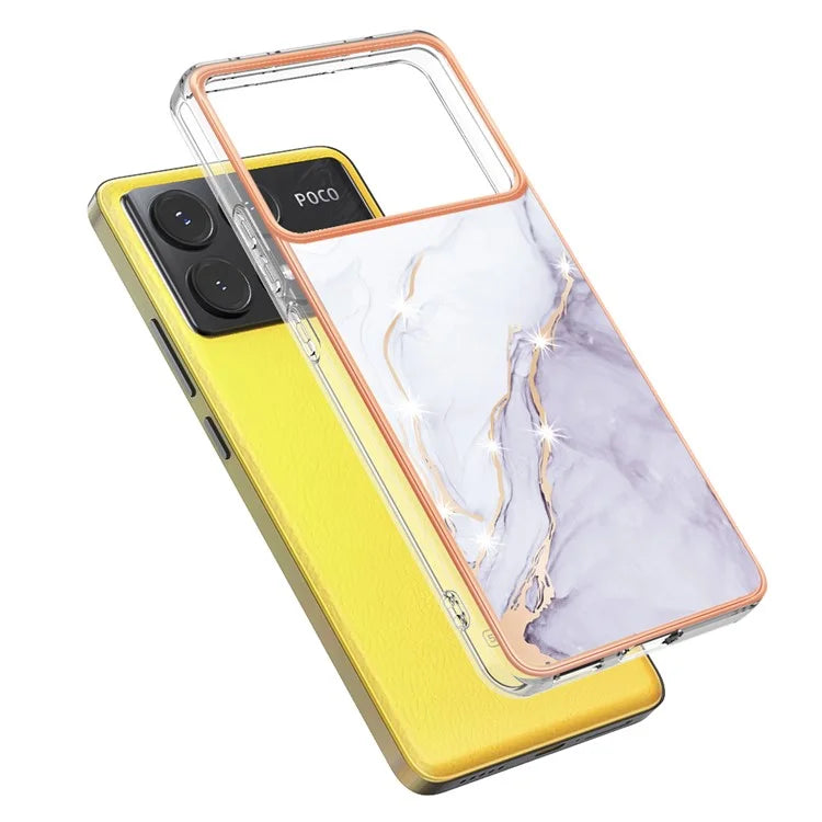 YB IMD Series-2 For Xiaomi Poco X6 Pro 5G / K70E 5G Case Marble Pattern Slim TPU Phone Cover
