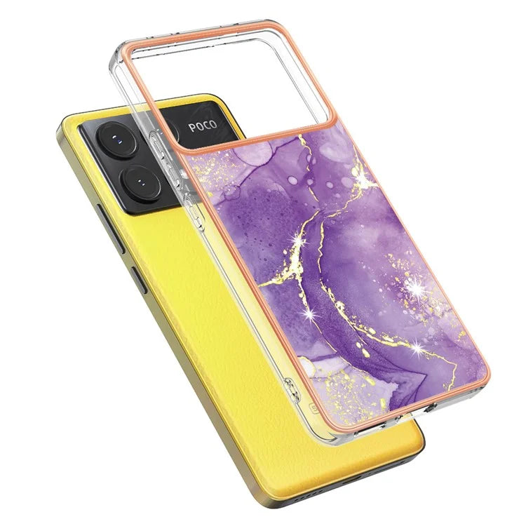 YB IMD Series-2 For Xiaomi Poco X6 Pro 5G / K70E 5G Case Marble Pattern Slim TPU Phone Cover
