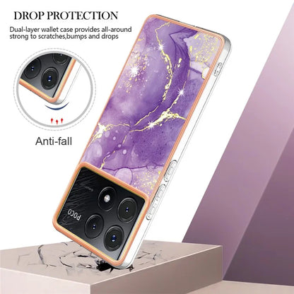 YB IMD Series-2 For Xiaomi Poco X6 Pro 5G / K70E 5G Case Marble Pattern Slim TPU Phone Cover