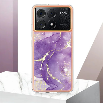 YB IMD Series-2 For Xiaomi Poco X6 Pro 5G / K70E 5G Case Marble Pattern Slim TPU Phone Cover