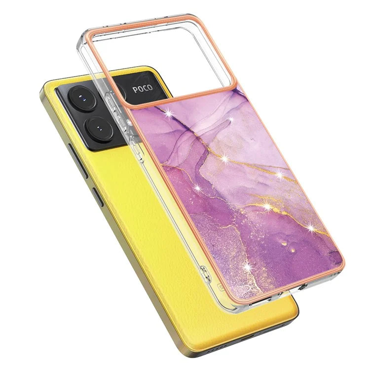 YB IMD Series-2 For Xiaomi Poco X6 Pro 5G / K70E 5G Case Marble Pattern Slim TPU Phone Cover