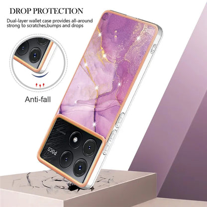 YB IMD Series-2 For Xiaomi Poco X6 Pro 5G / K70E 5G Case Marble Pattern Slim TPU Phone Cover