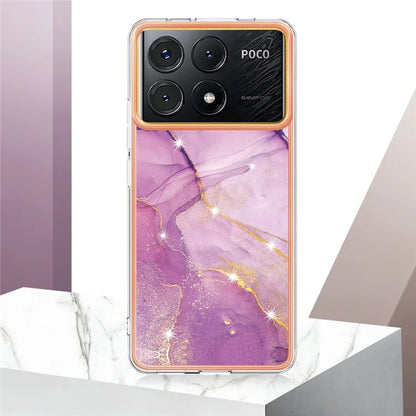 YB IMD Series-2 For Xiaomi Poco X6 Pro 5G / K70E 5G Case Marble Pattern Slim TPU Phone Cover