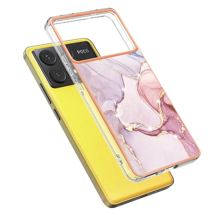 YB IMD Series-2 For Xiaomi Poco X6 Pro 5G / K70E 5G Case Marble Pattern Slim TPU Phone Cover