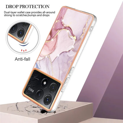 YB IMD Series-2 For Xiaomi Poco X6 Pro 5G / K70E 5G Case Marble Pattern Slim TPU Phone Cover