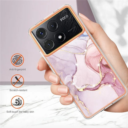 YB IMD Series-2 For Xiaomi Poco X6 Pro 5G / K70E 5G Case Marble Pattern Slim TPU Phone Cover
