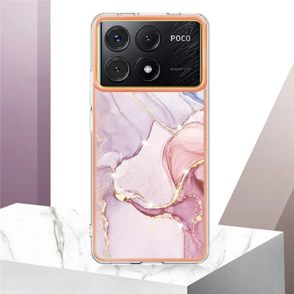 YB IMD Series-2 For Xiaomi Poco X6 Pro 5G / K70E 5G Case Marble Pattern Slim TPU Phone Cover