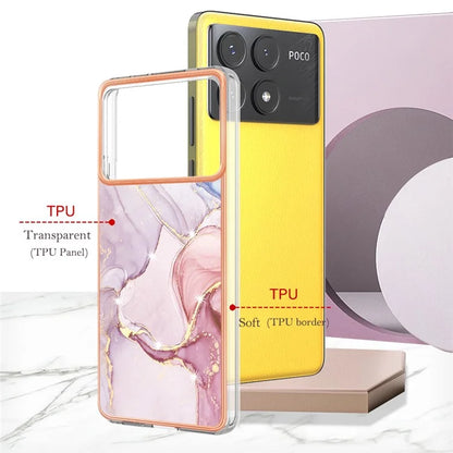 YB IMD Series-2 For Xiaomi Poco X6 Pro 5G / K70E 5G Case Marble Pattern Slim TPU Phone Cover