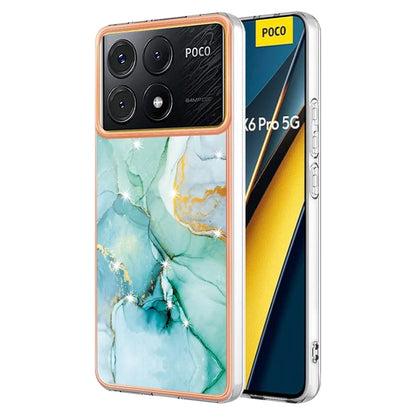 YB IMD Series-2 For Xiaomi Poco X6 Pro 5G / K70E 5G Case Marble Pattern Slim TPU Phone Cover