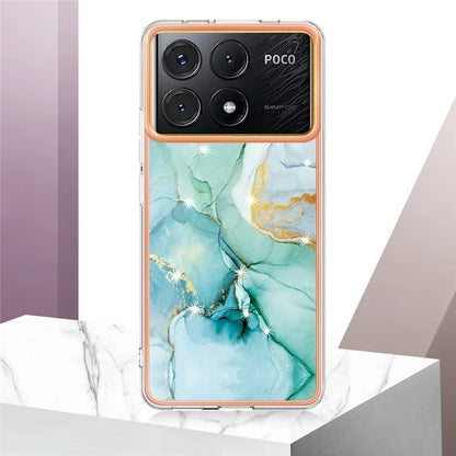 YB IMD Series-2 For Xiaomi Poco X6 Pro 5G / K70E 5G Case Marble Pattern Slim TPU Phone Cover