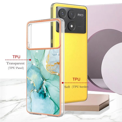YB IMD Series-2 For Xiaomi Poco X6 Pro 5G / K70E 5G Case Marble Pattern Slim TPU Phone Cover